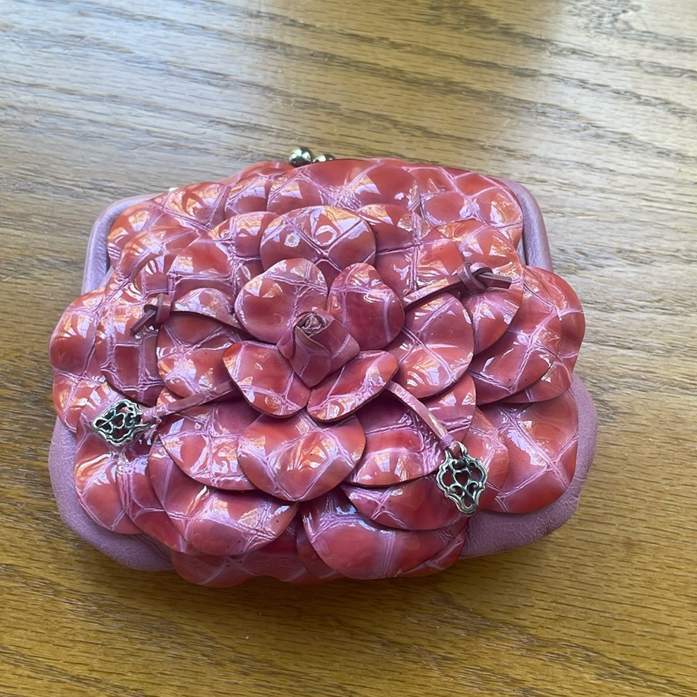 Brighton pink leather clutch